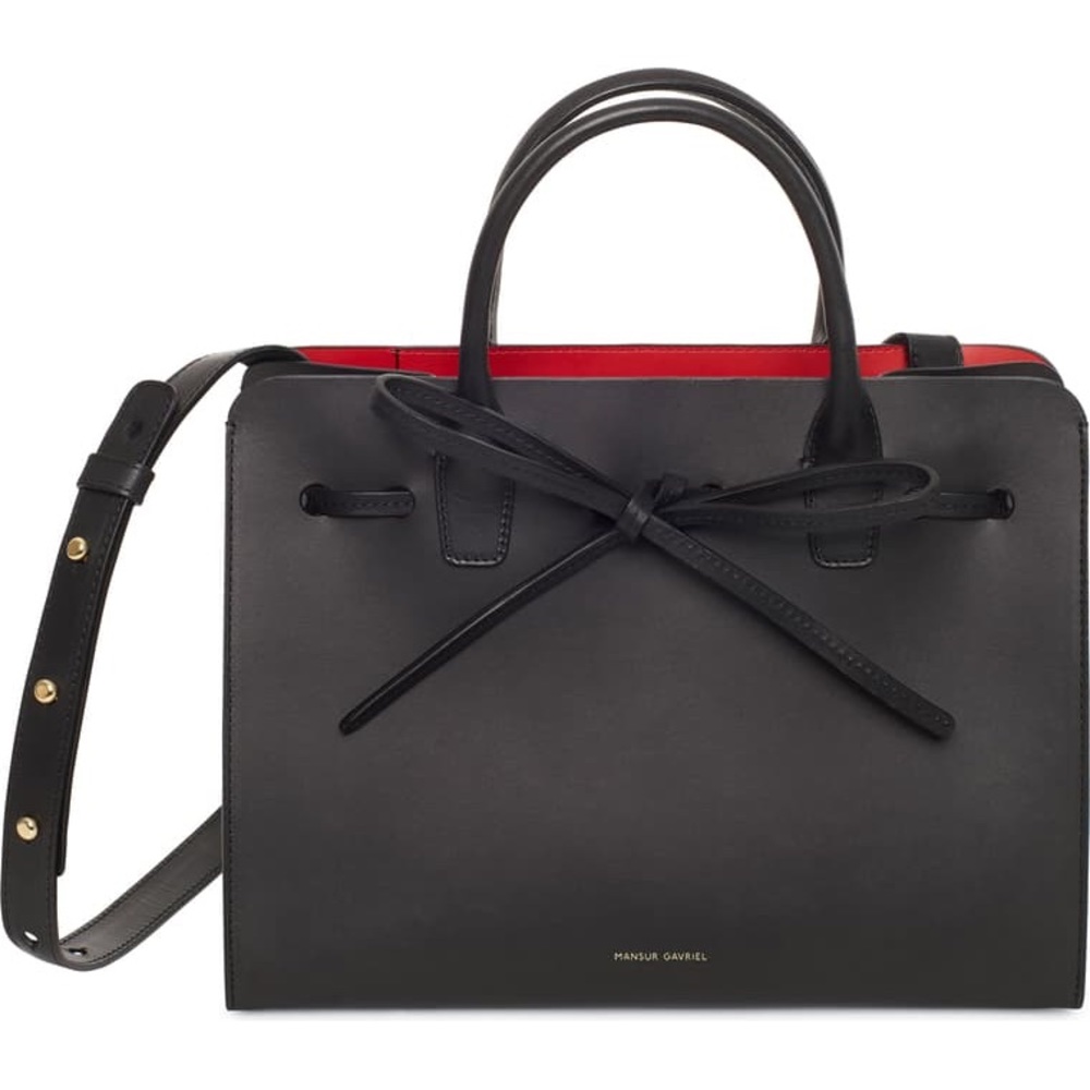 Mansur Gavriel Mini Mini Sunbag - Black/Flamma - Picture 5 of 7